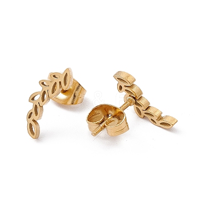 304 Stainless Steel Olive Leaf Stud Earrings for Women X-EJEW-E163-14G-1
