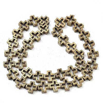 Electroplated Natural Lava Rock Beads Strands G-K388-02I-1