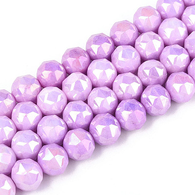 Anti-Tarnish Electroplate Glass Beads Strands GLAA-N010-10mm-07-1