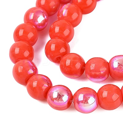 Electroplate Opaque Glass Beads Strands EGLA-Q132-6MM-01C-05-1