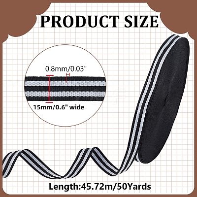 Polyester Stripe Ribbons SRIB-WH0011-326B-1