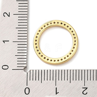 Rack Plating Brass Micro Pave Clear Cubic Zirconia Linking Rings KK-P261-06G-1