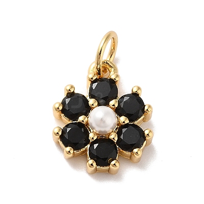 Rack Plating Brass Micro Pave Cubic Zirconia Charms KK-A160-22D-G-1