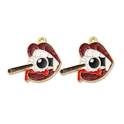 Halloween Alloy Enamel Pendants STAS-I354-01G-L-1
