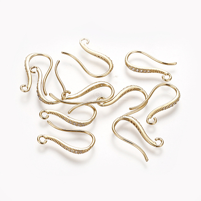 Brass Micro Pave Cubic Zirconia Earring Hooks ZIRC-E162-20G-1