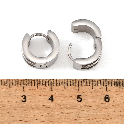 304 Stainless Steel Cubic Zirconia Hoop Earrings for Women SA-CBAF36C-02A-P-1