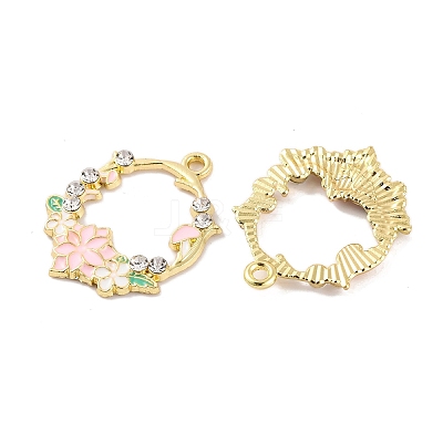 Rack Plating Alloy Enamel Pendants FIND-M020-03A-G-1