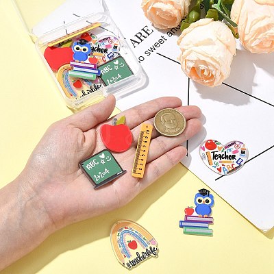 12Pcs 6 Styles Study Style Opaque Acrylic Double Sided Pendants FIND-CJ0002-52-1