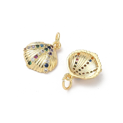 Brass Micro Pave Cubic Zirconia Charms KK-D502-26G-G-1