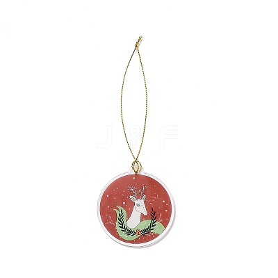 Christmas Theme Acrylic Pendant Decoration HJEW-G021-01E-1