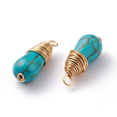 Synthetic Turquoise Pendants PALLOY-JF00805-1