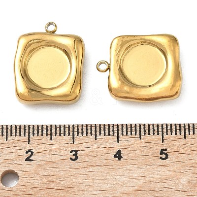 304 Stainless Steel Pendant Cabochon Settings STAS-C167-07E-G-1