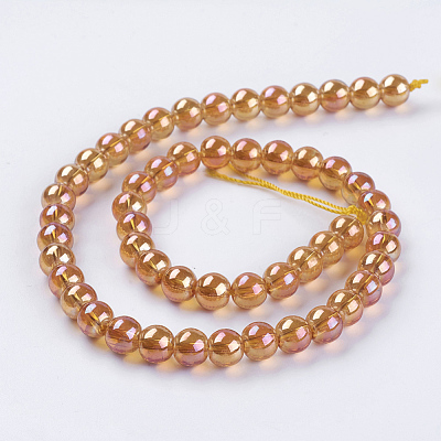 Electroplate Glass Beads Strands GLAA-K025-FR-8mm-A-1
