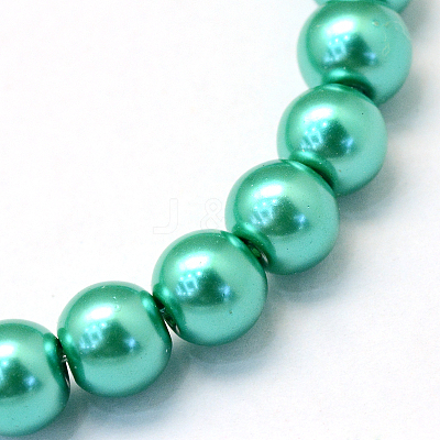 Baking Paint Pearlized Glass Pearl Round Bead Strands X-HY-Q003-6mm-29-1