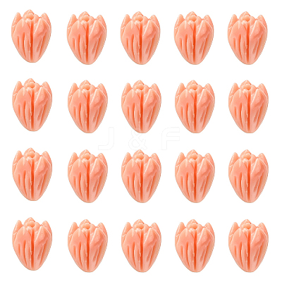 20Pcs Opaque Resin Flower Rose Beads RESI-YW0004-99H-1