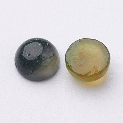 Natural Moss Agate Cabochons G-MOSS8x4-1