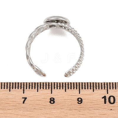304 Stainless Steel Open Cuff Ring Components STAS-F366-09A-P-1