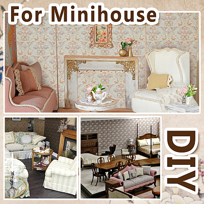 Mini Dollhouse Living Room Bedroom Wallpaper DIY-WH0504-841A-03-1