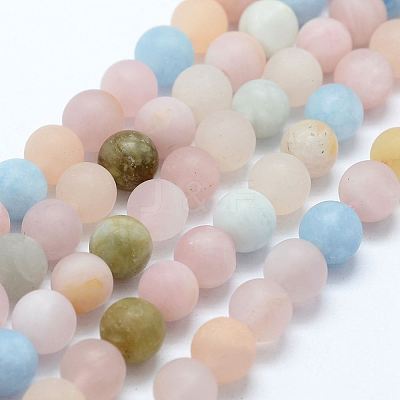 Natural Morganite Beads Strands G-E365-03-6mm-1