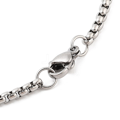 Retro Mandala 201 Stainless Steel Box Chain Constellation Pendant Necklaces for Women Men NJEW-M223-01E-1