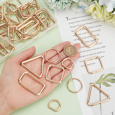 50Pcs 5 Style Iron Buckle Clasps IFIN-WR0001-12-1