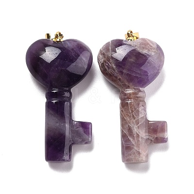 Natural Amethyst Pendants G-B020-05G-04-1