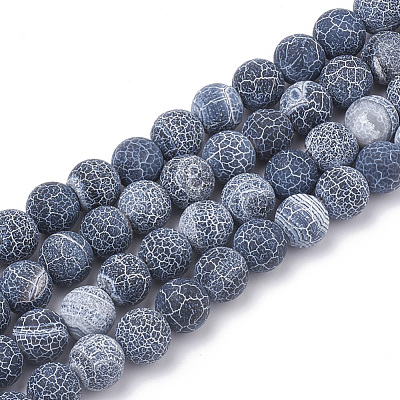 Natural Weathered Agate Beads Strands X-G-R365-8mm-01-1