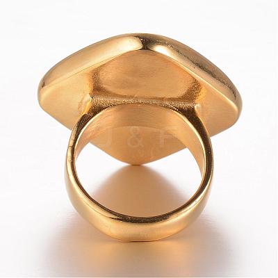 Ion Plating(IP) 304 Stainless Steel Wide Band Rings STAS-G067-04-17mm-1