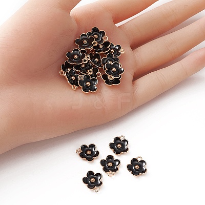 Light Gold Plated Alloy Enamel Pendants ENAM-YW0002-20E-1