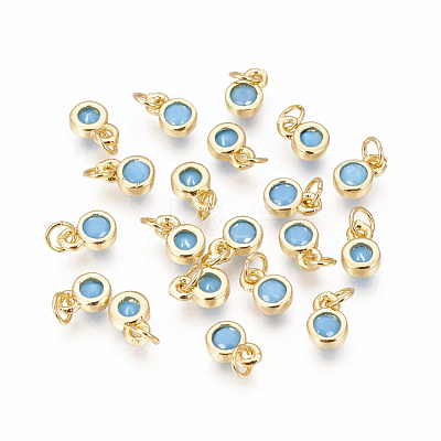 Brass with Single Cubic Zirconia Charms X-ZIRC-F095-03G-01-1