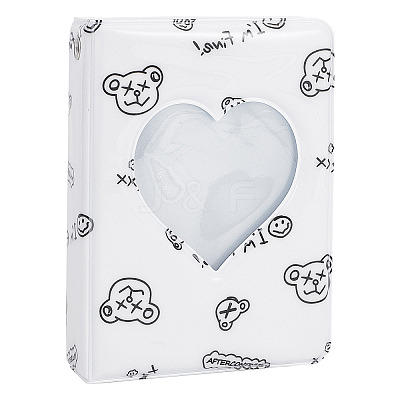 3 Inch PVC Mini Photo Album with Heart Window AJEW-WH0324-86B-1