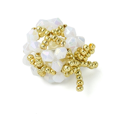 Christmas Seed Beads Beaded Charms PALLOY-MZ00299-02-1