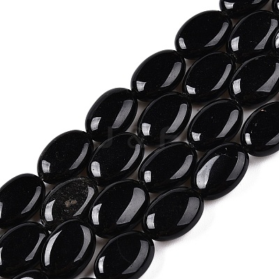 Natural Black Stone Beads Strands G-M206-47-1