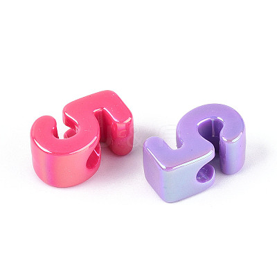 UV Plating Opaque Acrylic European Beads PACR-T017-10E-1