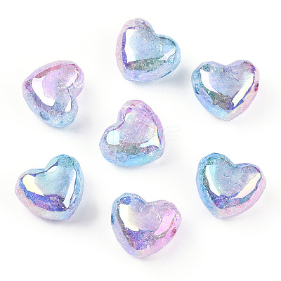 Transparent Crackle Acrylic Beads OACR-P010-14C-1