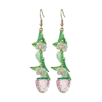Acrylic 304 Stainless Steel Dangle Earrings EJEW-JE05735-04-1