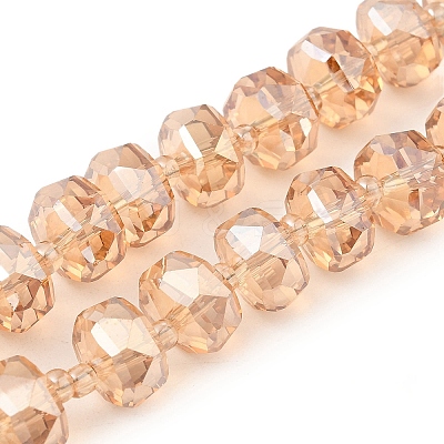 Transparent Electroplate Glass Beads Strands EGLA-P062-01A-PL02-1