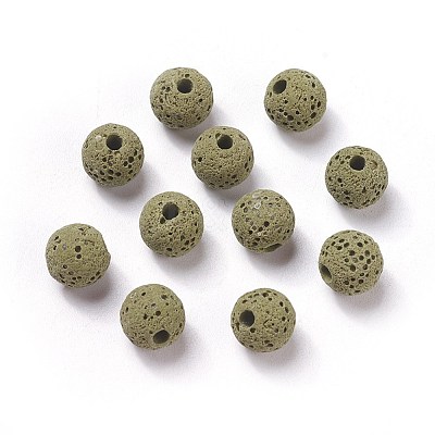 Unwaxed Natural Lava Rock Beads G-F325-8mm-A11-1