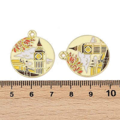 Alloy Enamel Pendants ENAM-V001-02C-G-1