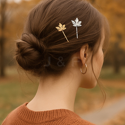8Pcs 2 Colors Iron & Alloy Hair Bobby Pins PHAR-HY0001-13-1