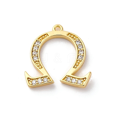 Rack Plating Brass Micro Pave Cubic Zirconia Pendant KK-H449-76G-13-1