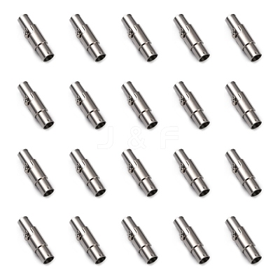 Tarnish Resistant 304 Stainless Steel Locking Tube Magnetic Clasps X-STAS-H019-5-1