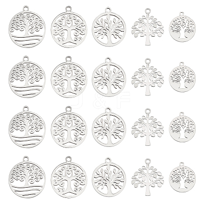 20Pcs 5 Style 304 Stainless Steel Pendants STAS-DC0005-87-1
