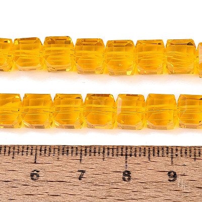 Transparent Glass Beads Strands GLAA-R041-8x8mm-A02-1