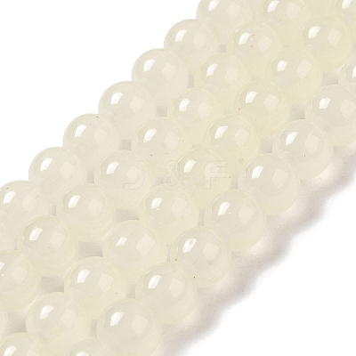 Baking Paint Imitation Jade Glass Round Bead Strands DGLA-Q021-8mm-01-1
