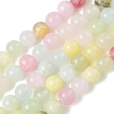 Natural Colorful Green Jade Beads Strands G-G757-01-10mm-1