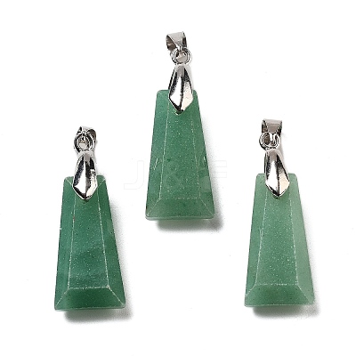 Natural Green Aventurine Faceted Pendants G-F774-02B-1