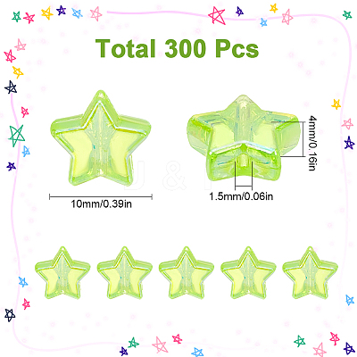 300Pcs Eco-Friendly Transparent Acrylic Beads OACR-SC0001-68B-1