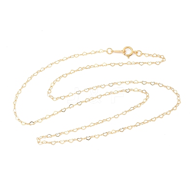 1/20 14K Gold Filled Heart Link Chain Necklaces for Women NJEW-Z068-03G-02-1
