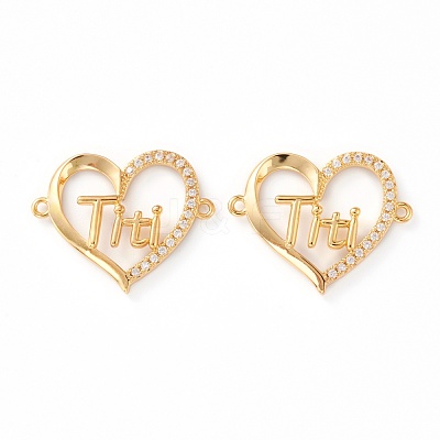 Brass Micro Pave Clear Cubic Zirconia Links ZIRC-J039-08G-1